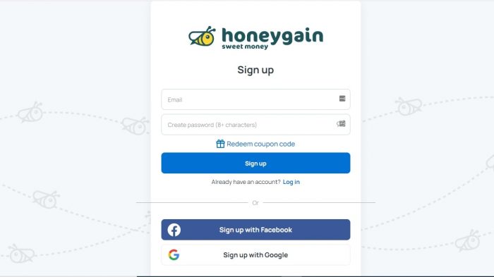 honeygain review: signup